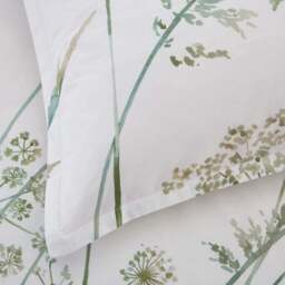 Dorma Purity Meadow Power Green 100% Cotton Oxford Pillowcase Pair - thumbnail 3