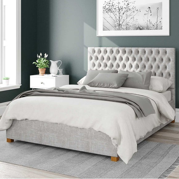 Monroe Pure Pastel Cotton Ottoman Bed Frame - image 1