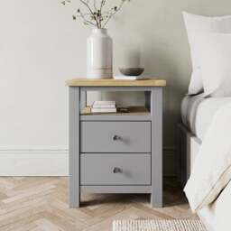 Olney 2 Drawer Bedside Table - thumbnail 1
