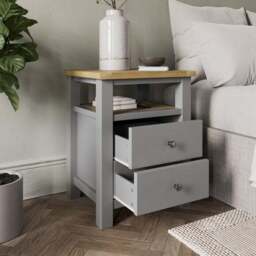 Olney 2 Drawer Bedside Table - thumbnail 2