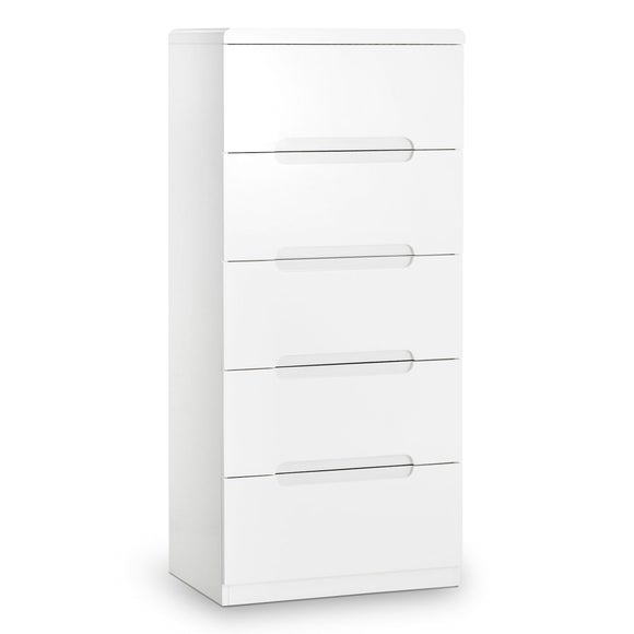 Manhattan Slim 5 Drawer Chest, White - image 1