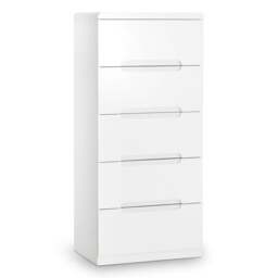 Manhattan Slim 5 Drawer Chest, White