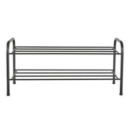 Black Metal 2 Tier Shoe Rack - thumbnail 3