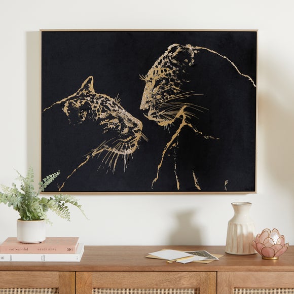 Leopard Gold Foil and Suede Canvas - image 1