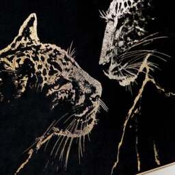 Leopard Gold Foil and Suede Canvas - thumbnail 2