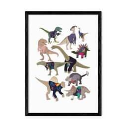 East End Prints Dinosaurs in 80s Jumpers by Hanna Melin Print - thumbnail 2
