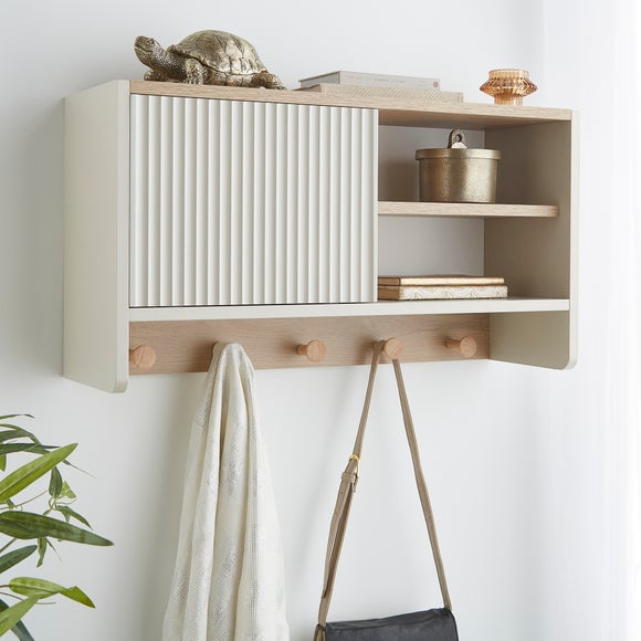 Geena Sliding Door Wall Shelf with Hooks - image 1
