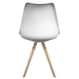 Fusion Living Soho White Plastic Dining Chair with Pyramid Legs - thumbnail 6