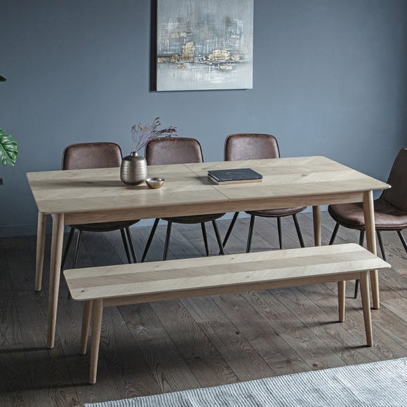 Manila 6-8 Seater Rectangular Extendable Dining Table, Solid Oak - image 1