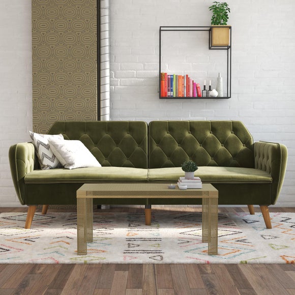 Tallulah Velvet Memory Foam 3 Seater Double Futon - image 1