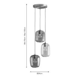 Melrose 3 Light Adjustable Cluster Ceiling Light - thumbnail 6
