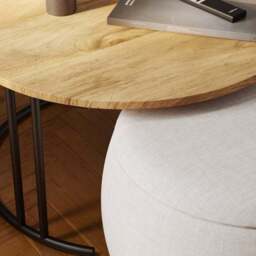 Bryant Upholstered Pouffe Coffee Table Nest - thumbnail 3