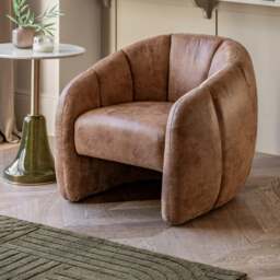 Brea Leather Tub Chair - thumbnail 1