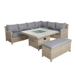 Wentworth 7 Piece Deluxe Modular Corner Lounge Set with Square Firepit - thumbnail 6