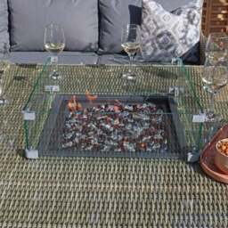 Wentworth 7 Piece Deluxe Modular Corner Lounge Set with Square Firepit - thumbnail 2