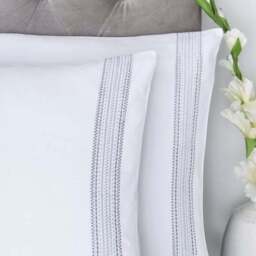 Appletree Boutique Embroidered Band 200 Thread Count 100% Cotton Duvet Cover & Pillowcase Set - thumbnail 2