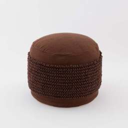 Jersey Bobble Banded Cotton Pouffe - thumbnail 3