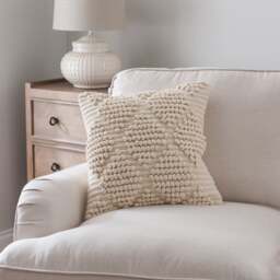 Jersey Bobble Diamond Square Cushion - thumbnail 1