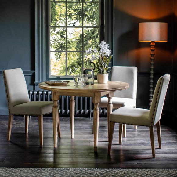 Chester 4 Seater Round Dining Table, Solid Oak - image 1