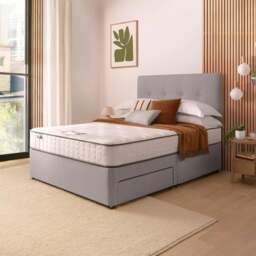 Silentnight Divan Bed With Francisco Fabric Headboard and 800 Pocket Sprung Mattress - thumbnail 1