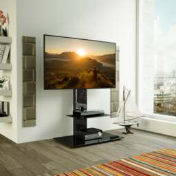 "Lesina Pedestal TV Unit with Shelf for TVs up to 65""" - thumbnail 1