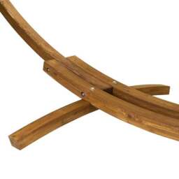 Extra Large Wooden Hammock With Arc Stand Cream Canvas - thumbnail 3