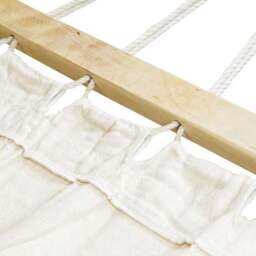 Extra Large Wooden Hammock With Arc Stand Cream Canvas - thumbnail 2