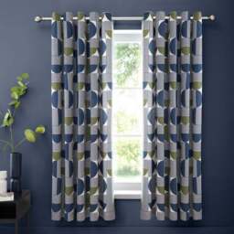 Bromley Modern Geo Eyelet Curtains - thumbnail 2