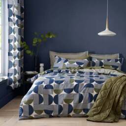 Bromley Modern Geo Eyelet Curtains - thumbnail 4