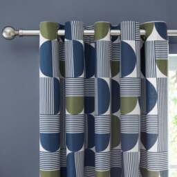 Bromley Modern Geo Eyelet Curtains - thumbnail 1