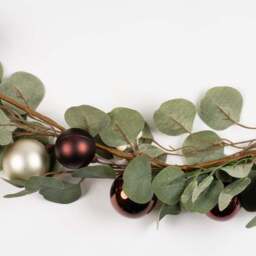 6ft Artificial Garland with Baubles & White Berries - thumbnail 2