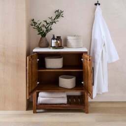 Tatum Bathroom Cabinet, Marble - thumbnail 2