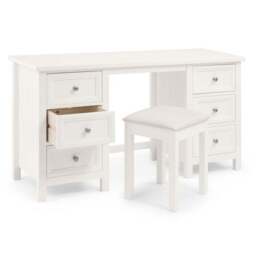 Maine 6 Drawer Dressing Table, White - thumbnail 4