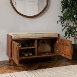 Khari Storage Bench, Mango Wood - thumbnail 2