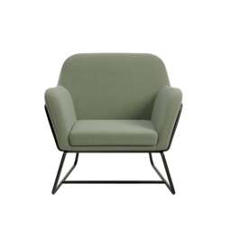 Charles Metal Leg Velvet Occasional Chair - thumbnail 1