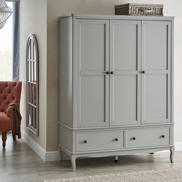 Clara Triple Wardrobe, Grey
