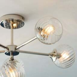 Vogue Asher Art Deco 6 Light Semi Flush Ceiling Light - thumbnail 2