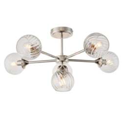 Vogue Asher Art Deco 6 Light Semi Flush Ceiling Light - thumbnail 5