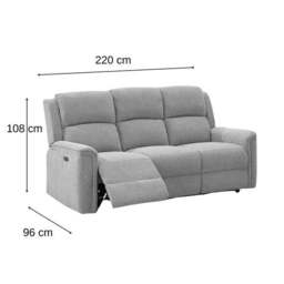 Dartmoor Chenille Power Recliner 3 Seater Sofa - thumbnail 4