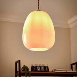 Pebble Milky Glass Easy Fit Pendant Shade - thumbnail 2