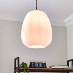 Pebble Milky Glass Easy Fit Pendant Shade - thumbnail 1