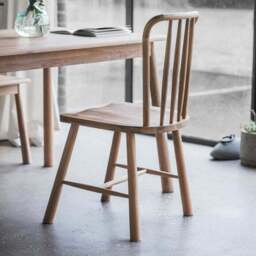 Denton Set of 2 Dining Chairs, Oak - thumbnail 2