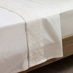 Dorma Elmley Embroidered 100% Cotton Flat Sheet - thumbnail 1