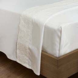 Dorma Elmley Embroidered 100% Cotton Flat Sheet - thumbnail 2