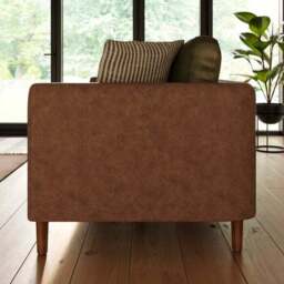 Max Combo Salvage Mix Faux Leather & Chenille 3 Seater Sofa - thumbnail 2