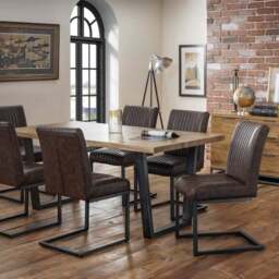 Brooklyn 6 Seater Rectangular Dining Table with 6 Chairs, Solid Oak - thumbnail 5