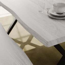 Ezra II 6 Seater Rectangular Dining Table with 2 Benches - thumbnail 3