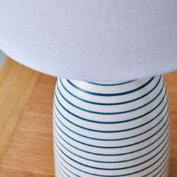 Tenby Ceramic White and Blue Table Lamp - thumbnail 3