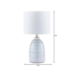 Tenby Ceramic White and Blue Table Lamp - thumbnail 6