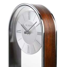 Widdop Chrome & Wood Veneer Mantel Clock - thumbnail 4
